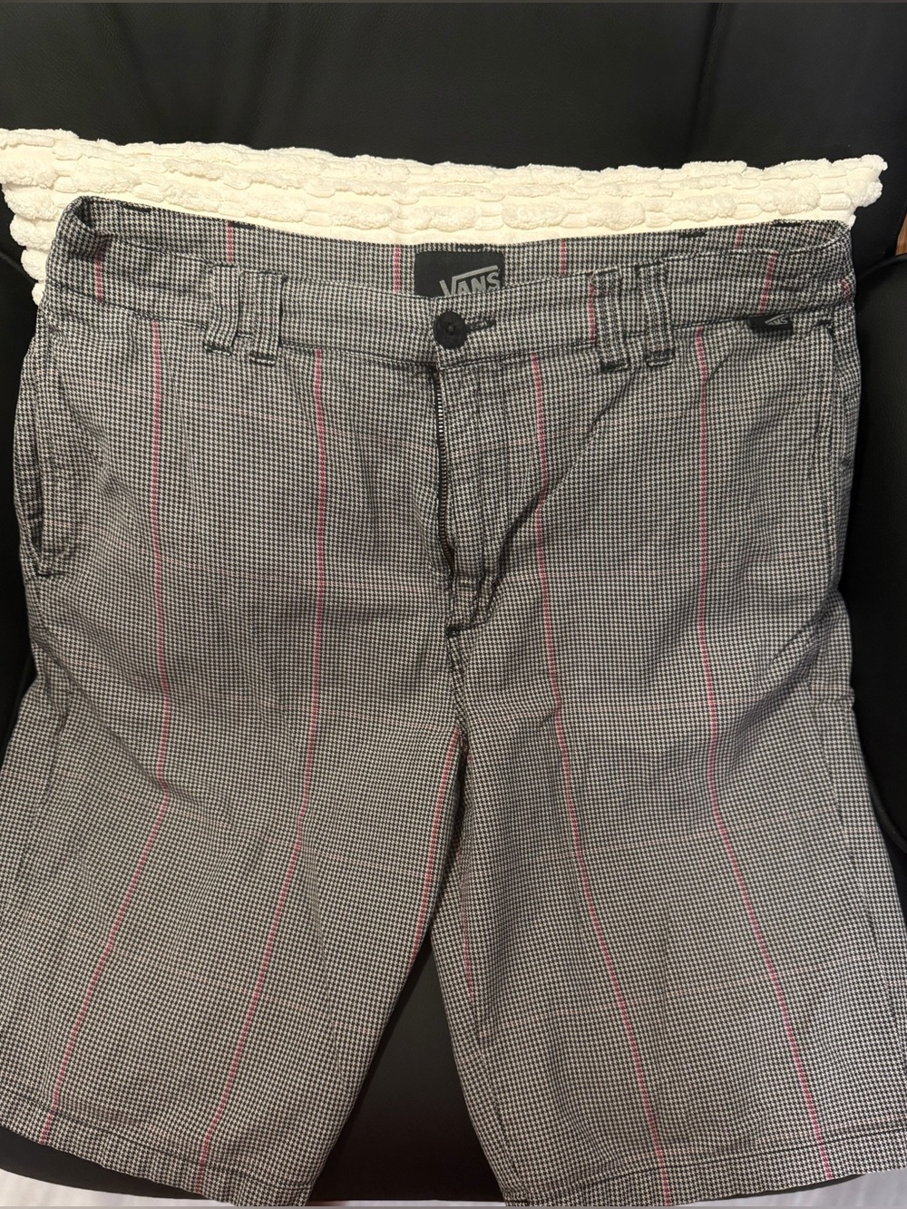 Vans Houndstooth Shorts with Red Pinstripe Size 32